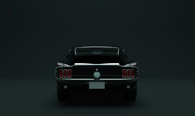 Ljuddämpande tavla - Vintage black muscle car