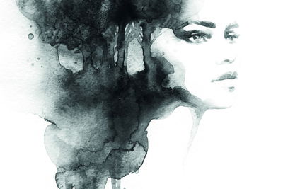 Ljuddämpande tavla - Black and white portrait