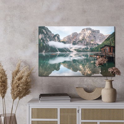 Ljuddämpande tavla - Wild lake braies, Italy