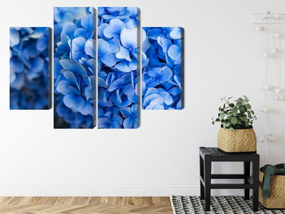 Ljuddämpande tavla - Blue hydrangea flowers close