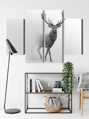 Ljuddämpande tavla - A stately deer in the fog