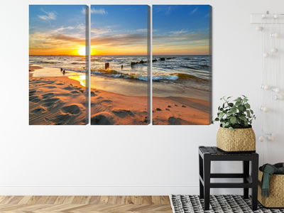 Ljuddämpande tavla - Baltic sea at sunset