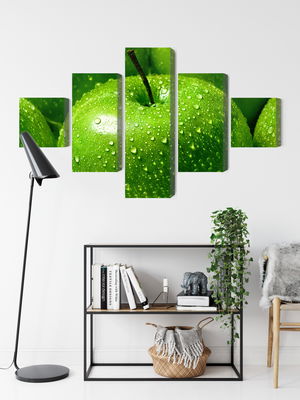 Ljuddämpande tavla - Green apples on a macro scale