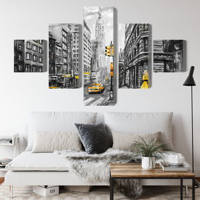 Ljuddämpande tavla - View of the street of new