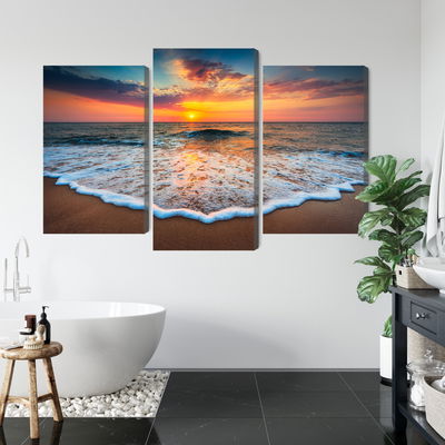 Ljuddämpande tavla - Sunset on the sea 3d