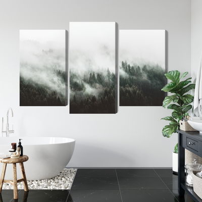 Ljuddämpande tavla - Misty 3d forest landscape