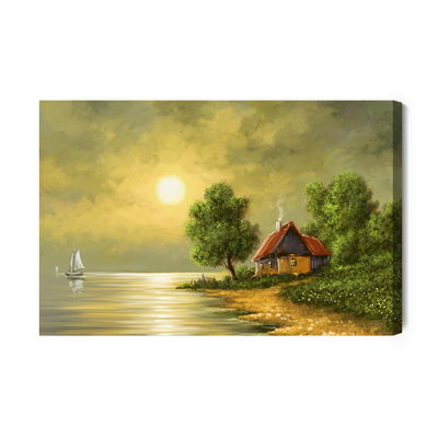 Ljuddämpande tavla - Old house by the water