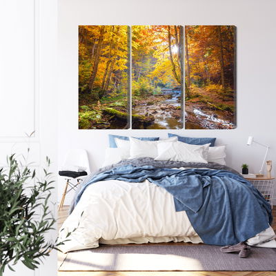 Ljuddämpande tavla - 3d autumn forest landscape