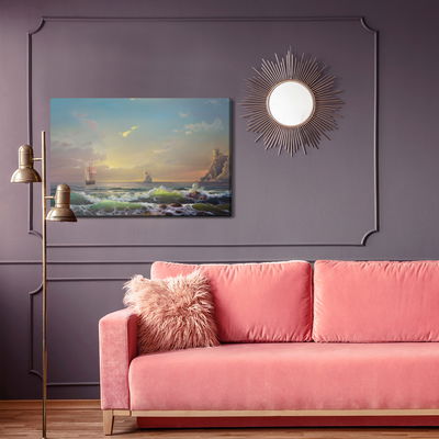 Ljuddämpande tavla - Sea rocks and ships