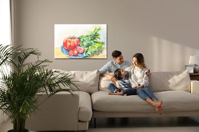 Ljuddämpande tavla - Tomato with lettuce