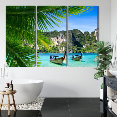 Ljuddämpande tavla - Tropical landscape 3d