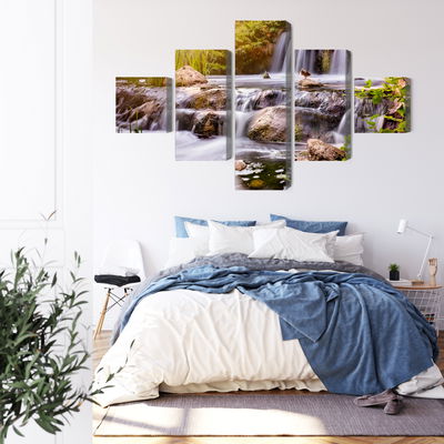 Ljuddämpande tavla - Waterfall at sunset