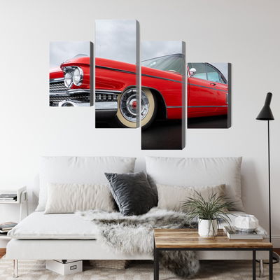 Ljuddämpande tavla - A red car from the 1950s