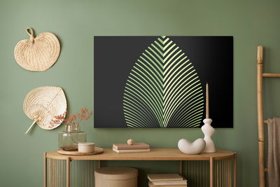 Ljuddämpande tavla - Abstract leaves pattern