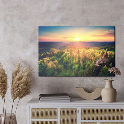 Ljuddämpande tavla - Sunset over forest hills