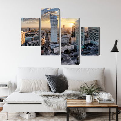Ljuddämpande tavla - Warsaw skyscrapers at sunset