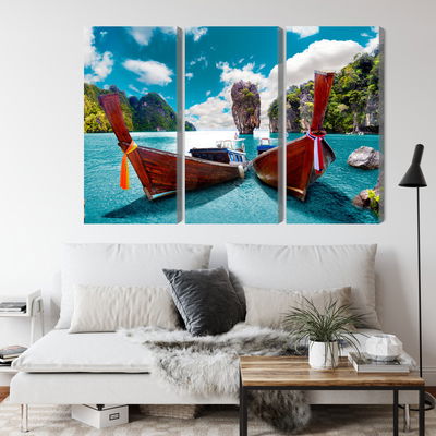 Ljuddämpande tavla - Boats at the andaman sea
