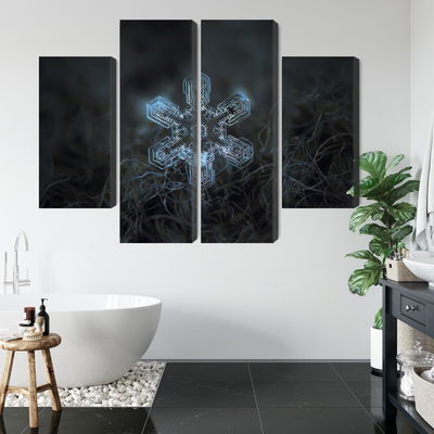 Ljuddämpande tavla - Snow flake in 3d macro scale