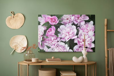 Ljuddämpande tavla - Peonies among the greenery