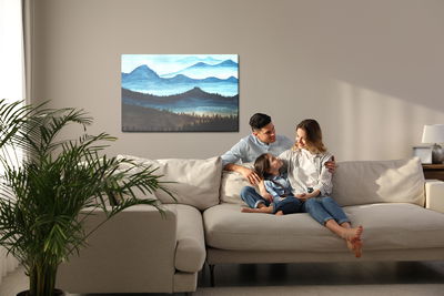 Ljuddämpande tavla - Watercolor mountain