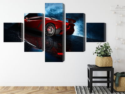 Ljuddämpande tavla - Sports car on an abstract