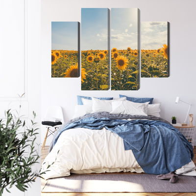 Ljuddämpande tavla - Sunflower field on a summer