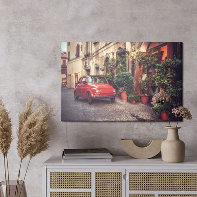 Ljuddämpande tavla - Red car in vintage style