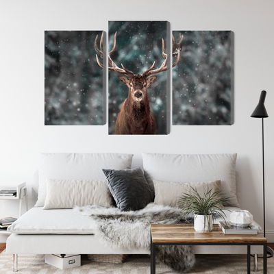 Ljuddämpande tavla - Deer in the forest 3d