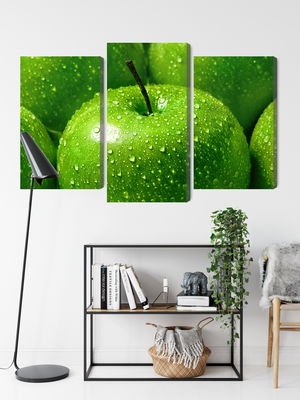 Ljuddämpande tavla - Green apples on a macro scale