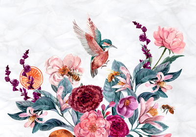 Ljuddämpande tavla - Watercolor hummingbirds