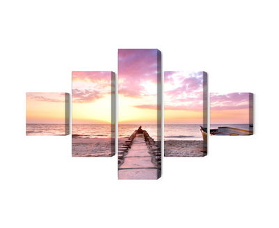 Ljuddämpande tavla - Boat on the beach 3d