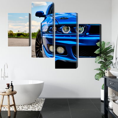 Ljuddämpande tavla - Front of a blue sports car