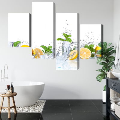 Ljuddämpande tavla - Mint leaves with lemons