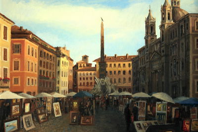 Ljuddämpande tavla - Rome in dark colors