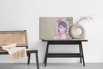 Ljuddämpande tavla - Woman and flower . concept