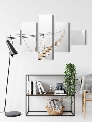 Ljuddämpande tavla - Hanging bridge in the fog