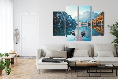 Ljuddämpande tavla - Lake braies in the italian