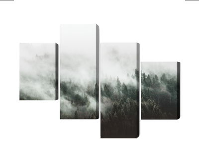 Ljuddämpande tavla - 3d misty forest landscape