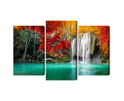 Ljuddämpande tavla - Cascade in the autumn forest