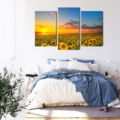 Ljuddämpande tavla - Sunset over a 3d sunflower