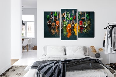 Ljuddämpande tavla - Herbs and spices on spoons