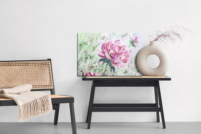 Ljuddämpande tavla - Peonies roses as painted