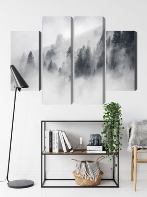 Ljuddämpande tavla - The forest is shrouded in fog