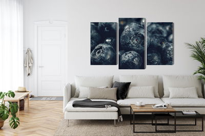 Ljuddämpande tavla - Blueberries close up 3d