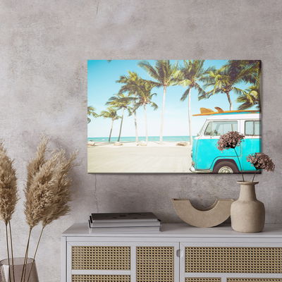 Ljuddämpande tavla - Car and tropical beach