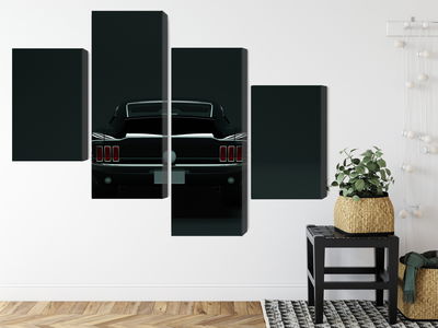 Ljuddämpande tavla - Vintage black muscle car