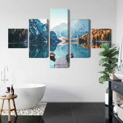 Ljuddämpande tavla - Lake braies in the italian