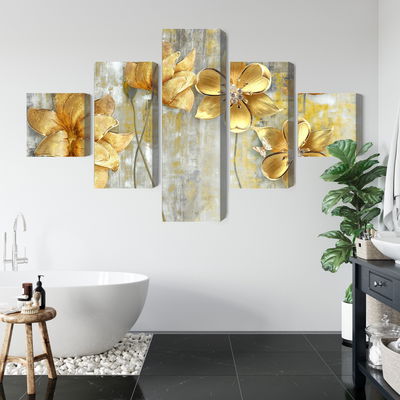 Ljuddämpande tavla - Decorative flowers in shades