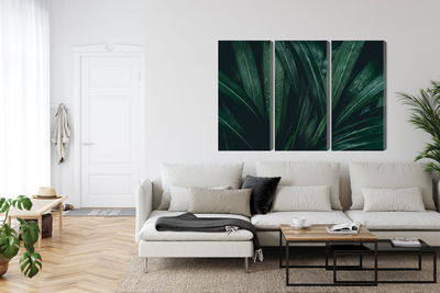 Ljuddämpande tavla - Dark green leaves on a macro