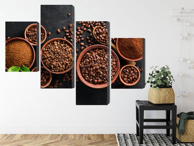 Ljuddämpande tavla - Ground coffee and beans